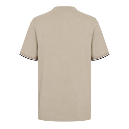 Beige - Back - Boss Mens Hbb Thompson 04 Premium Cotton Regular T-Shirt