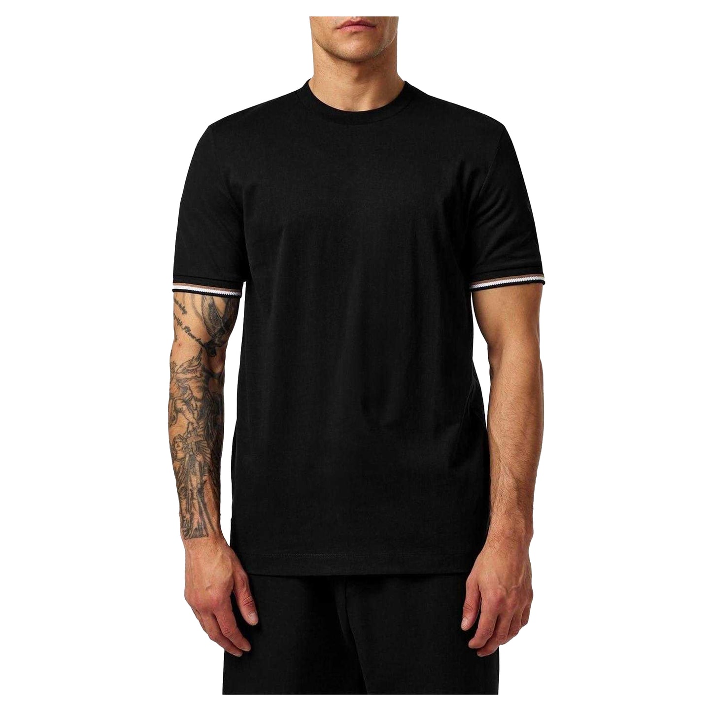 Black - Side - Boss Mens Hbb Thompson 04 Premium Cotton Regular T-Shirt