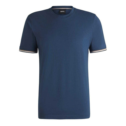 Medium Blue - Front - Boss Mens Hbb Thompson 04 Premium Cotton Regular T-Shirt