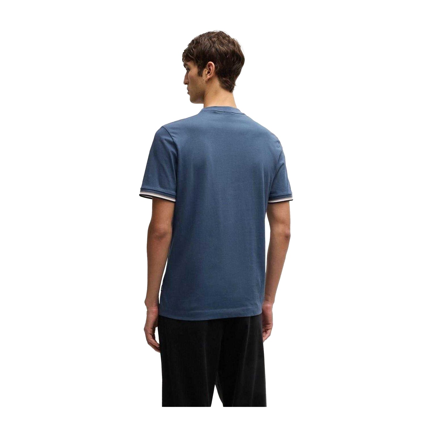 Medium Blue - Back - Boss Mens Hbb Thompson 04 Premium Cotton Regular T-Shirt
