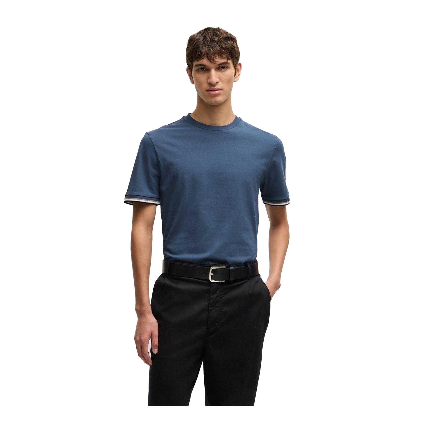 Medium Blue - Side - Boss Mens Hbb Thompson 04 Premium Cotton Regular T-Shirt