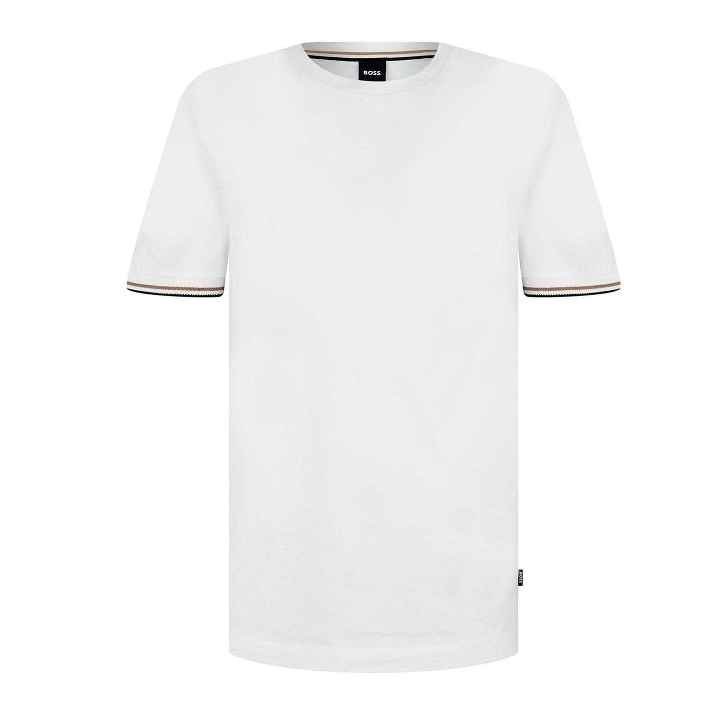 White - Front - Boss Mens Hbb Thompson 04 Premium Cotton Regular T-Shirt