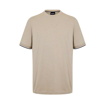 Beige - Front - Boss Mens Hbb Thompson 04 Premium Cotton Regular T-Shirt