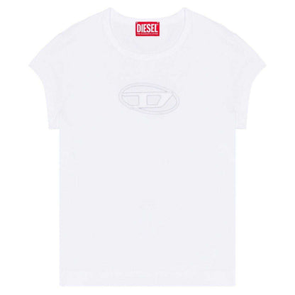 White - Front - Diesel Womens-Ladies Angie Oval T-Shirt