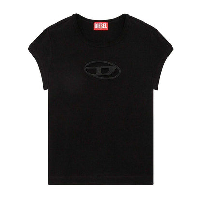 Black - Front - Diesel Womens-Ladies Angie Oval T-Shirt