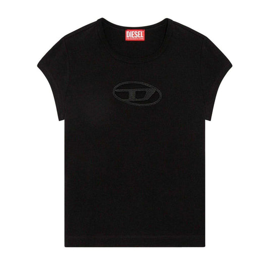 Black - Front - Diesel Womens-Ladies Angie Oval T-Shirt
