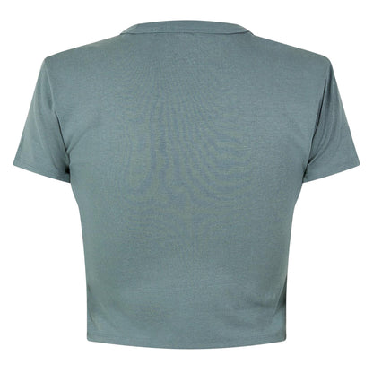 Green - Back - Hugo Womens-Ladies Logo Cotton Crop T-Shirt