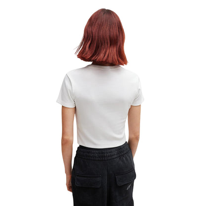 White - Back - Hugo Womens-Ladies Logo Cotton Crop T-Shirt