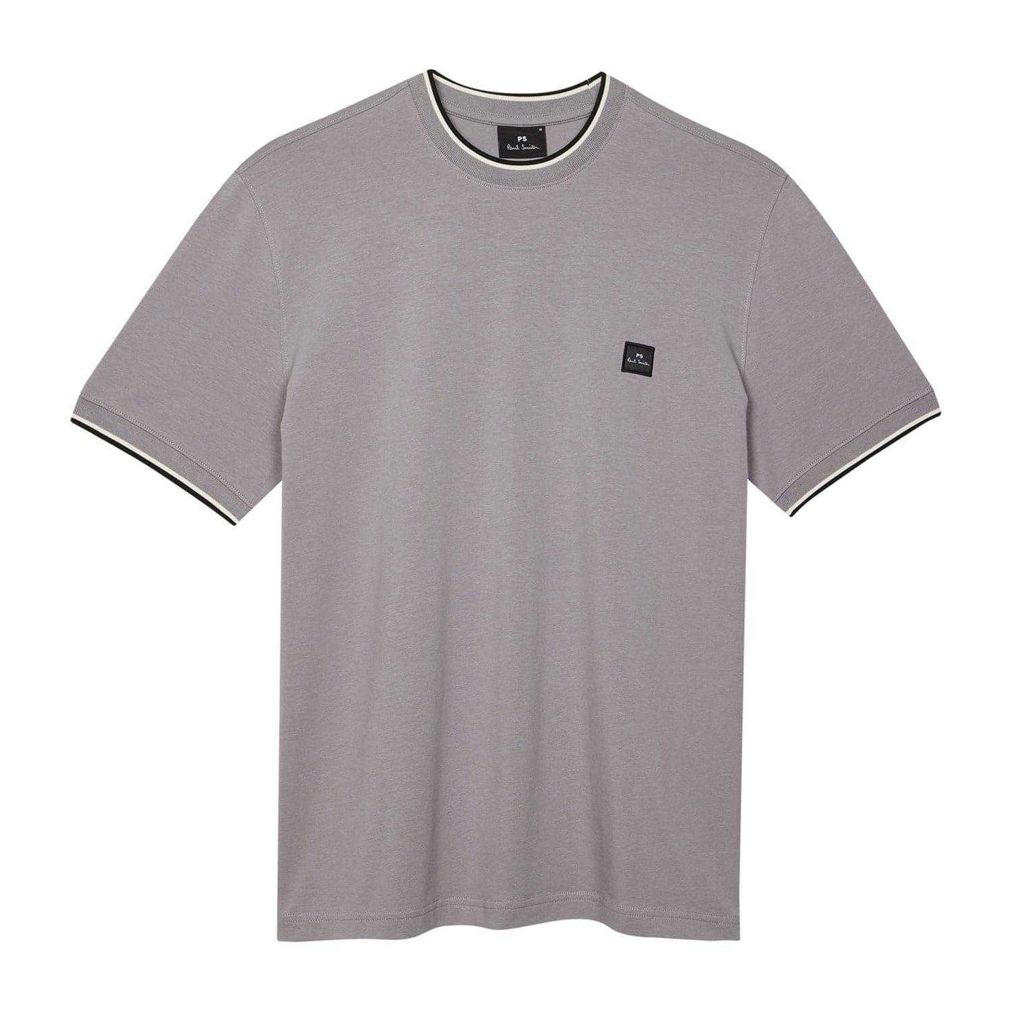Grey - Back - Paul Smith Mens Patch Logo T-Shirt