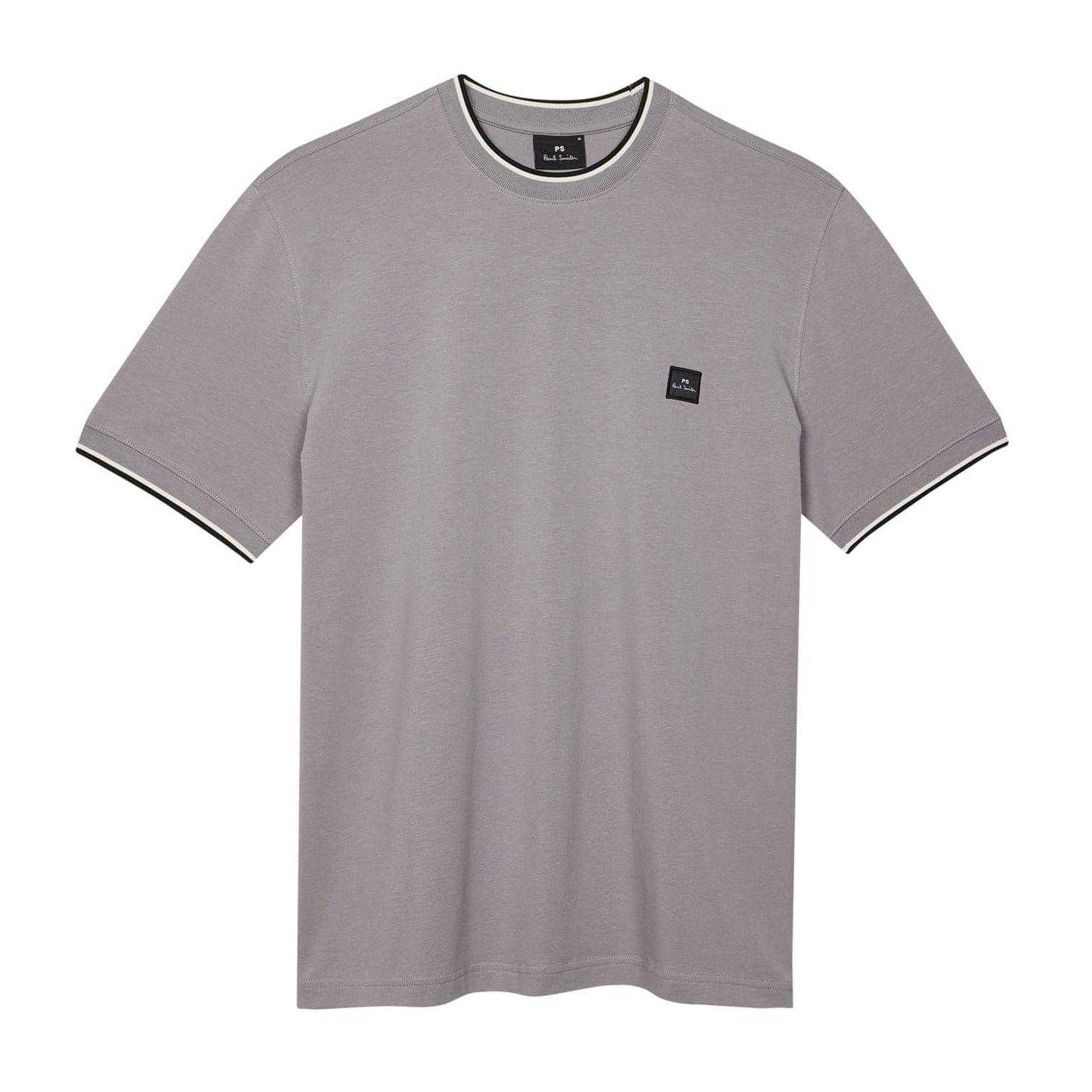 Grey - Back - Paul Smith Mens Patch Logo T-Shirt