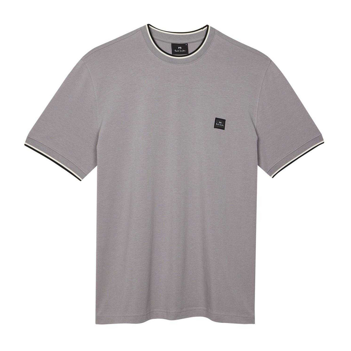 Grey - Back - Paul Smith Mens Patch Logo T-Shirt