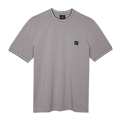Grey - Back - Paul Smith Mens Patch Logo T-Shirt