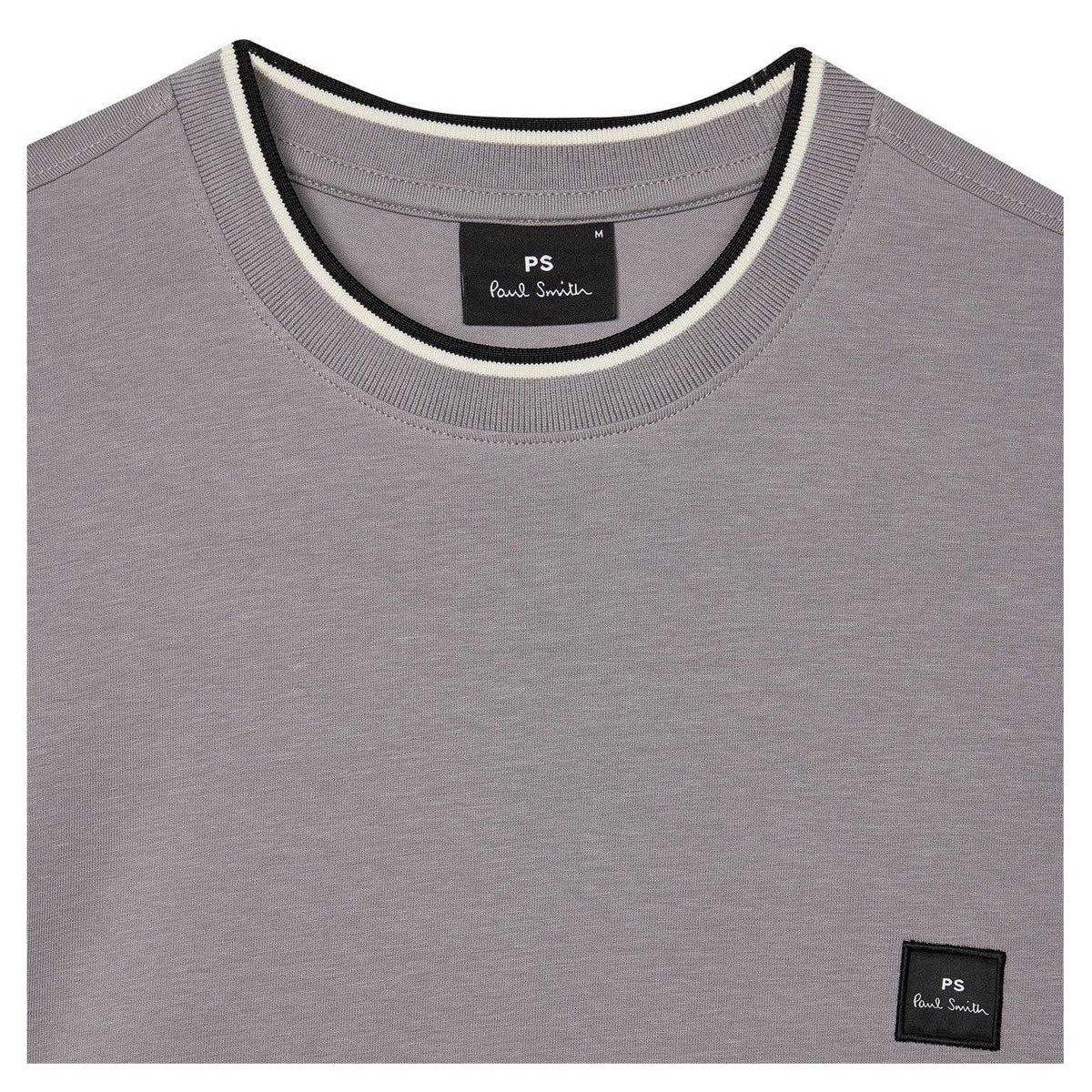 Grey - Side - Paul Smith Mens Patch Logo T-Shirt