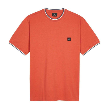 Orange - Front - Paul Smith Mens Patch Logo T-Shirt