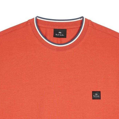 Orange - Back - Paul Smith Mens Patch Logo T-Shirt