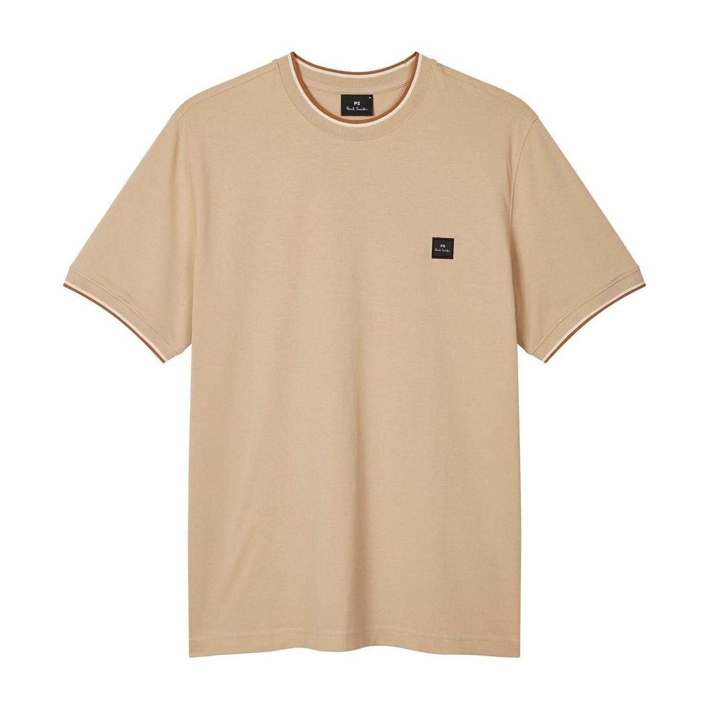 Beige - Front - Paul Smith Mens Patch Logo T-Shirt