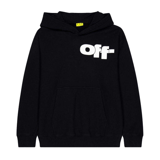 Black - Front - Off White Childrens-Kids Logo Back Print Hoodie