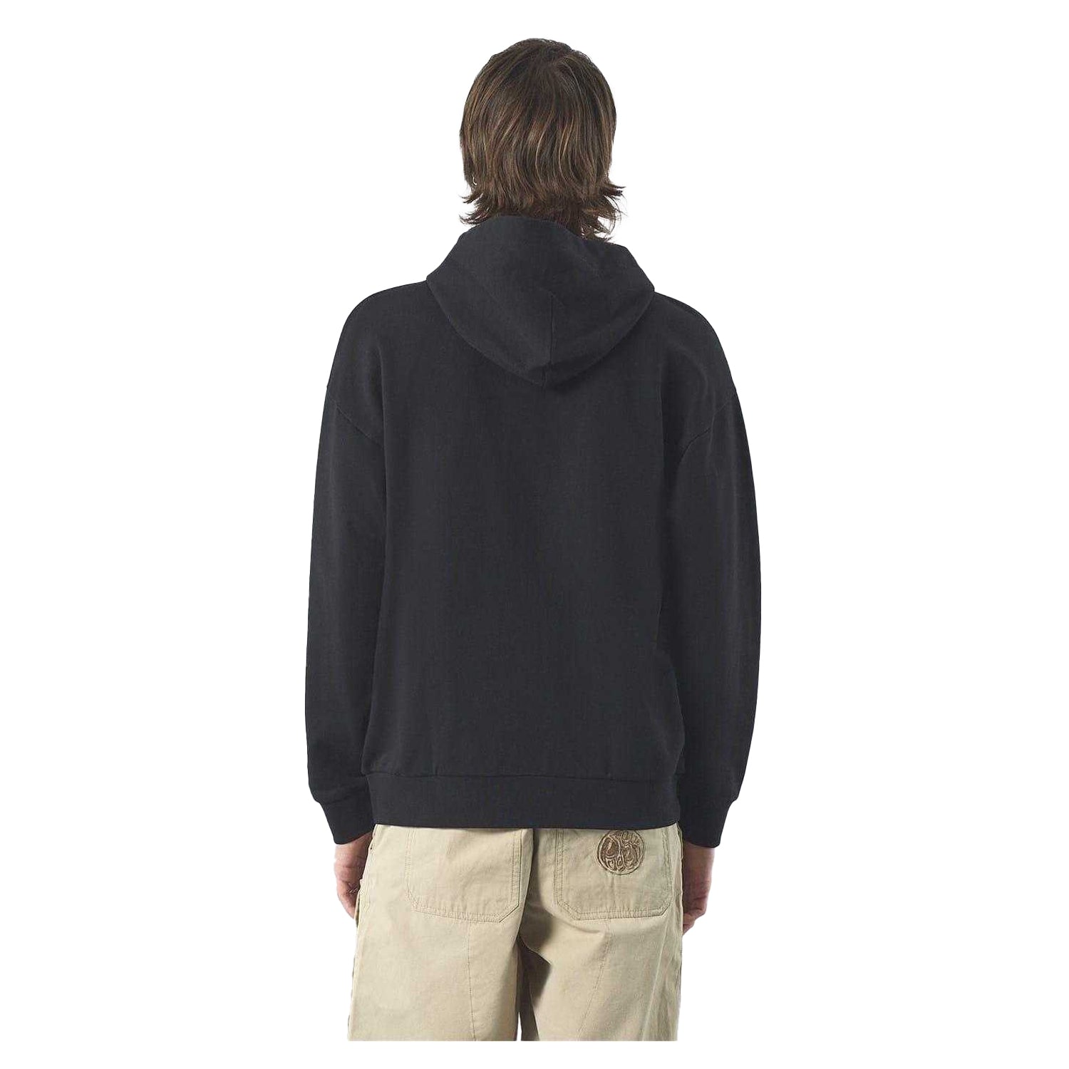 Black - Back - Pretty Green Mens Box Logo Regular Drawstring Hoodie