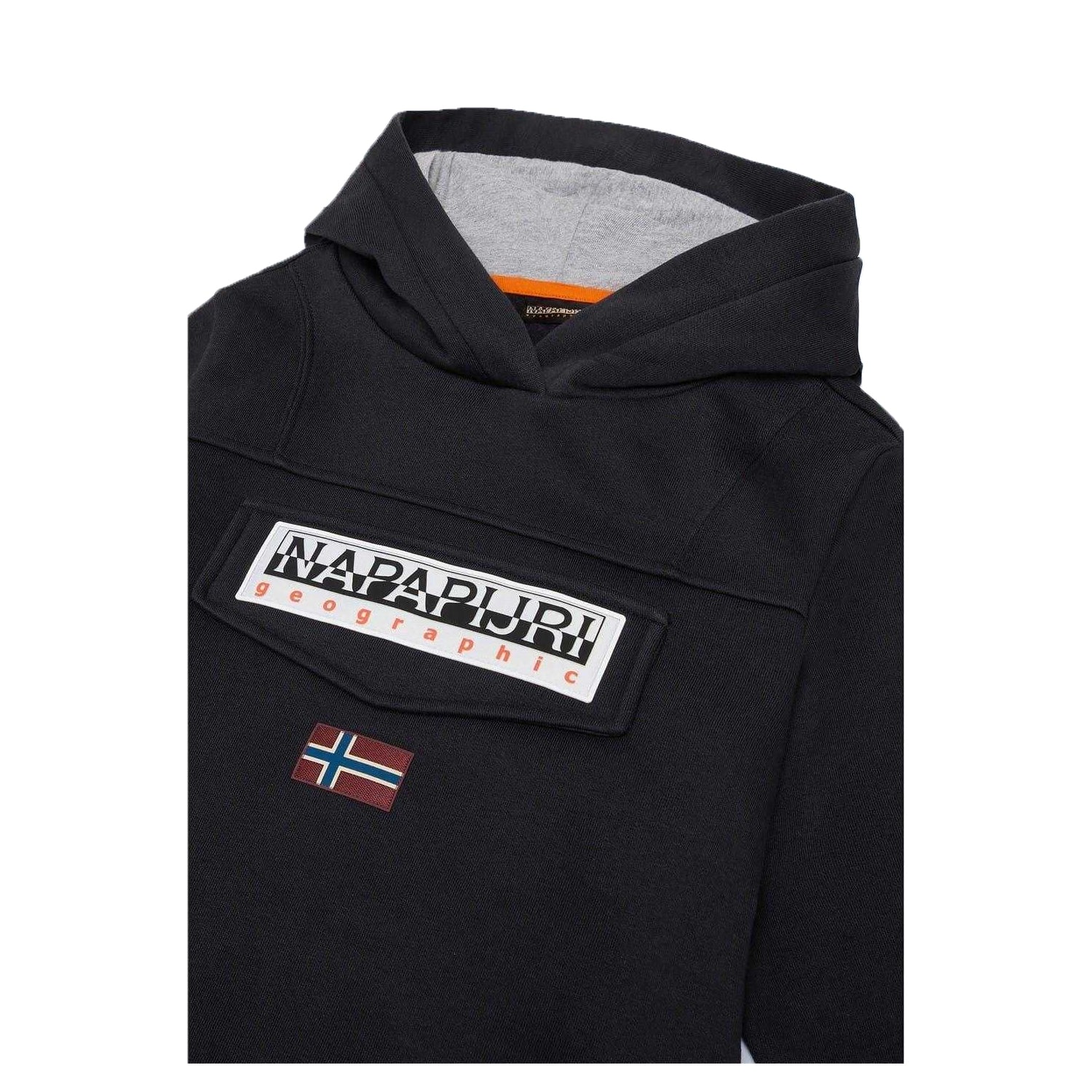 Black - Side - Napapijri Childrens-Kids Burgee Hoodie