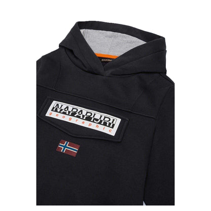 Black - Side - Napapijri Childrens-Kids Burgee Hoodie