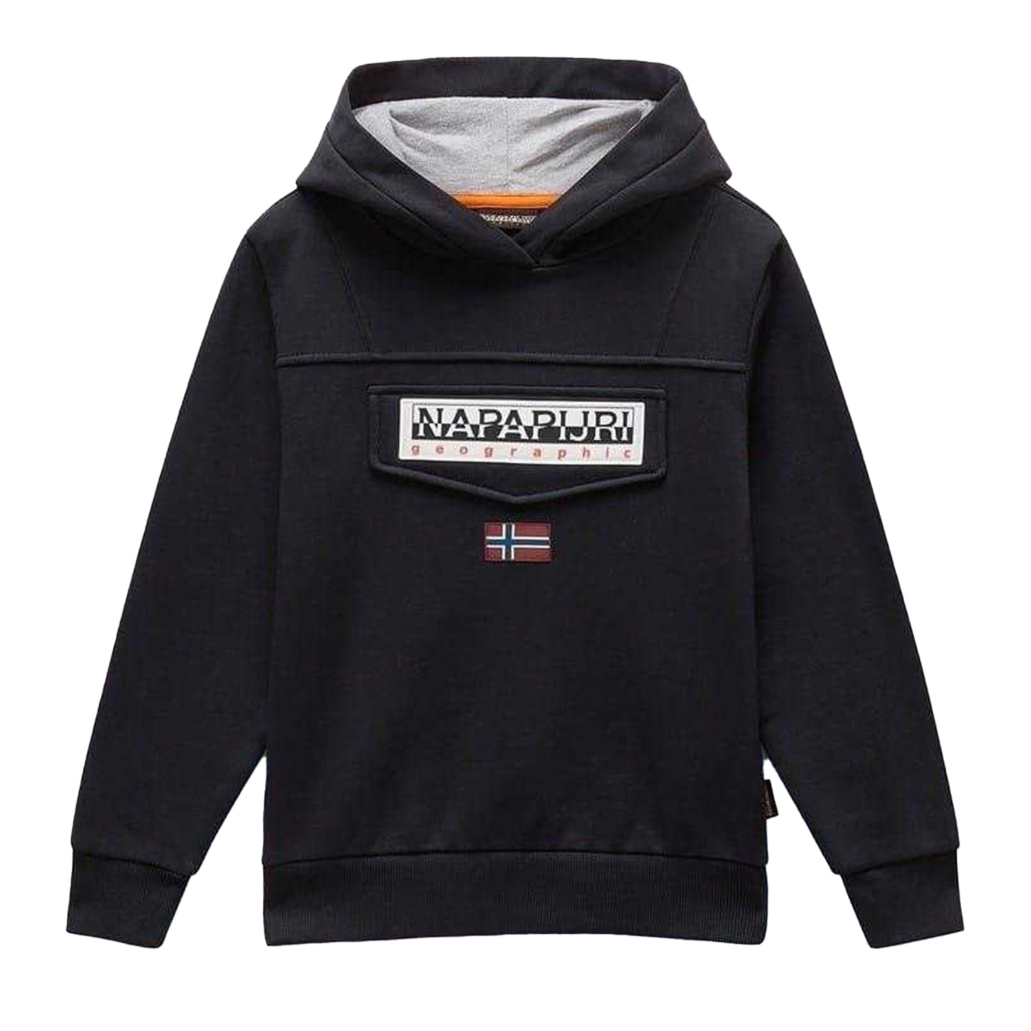 Black - Front - Napapijri Childrens-Kids Burgee Hoodie