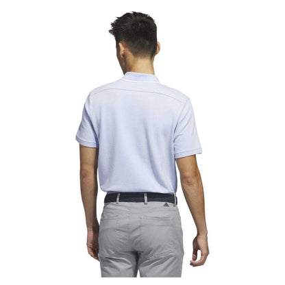 Blue - Back - Adidas Mens Pique Golf Polo Shirt