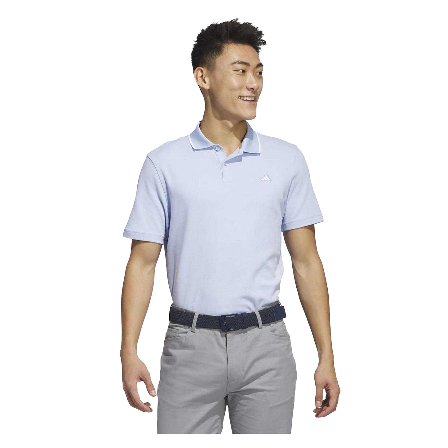 Blue - Side - Adidas Mens Pique Golf Polo Shirt