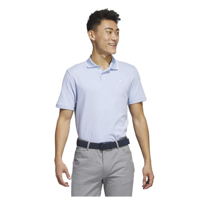 Blue - Side - Adidas Mens Pique Golf Polo Shirt
