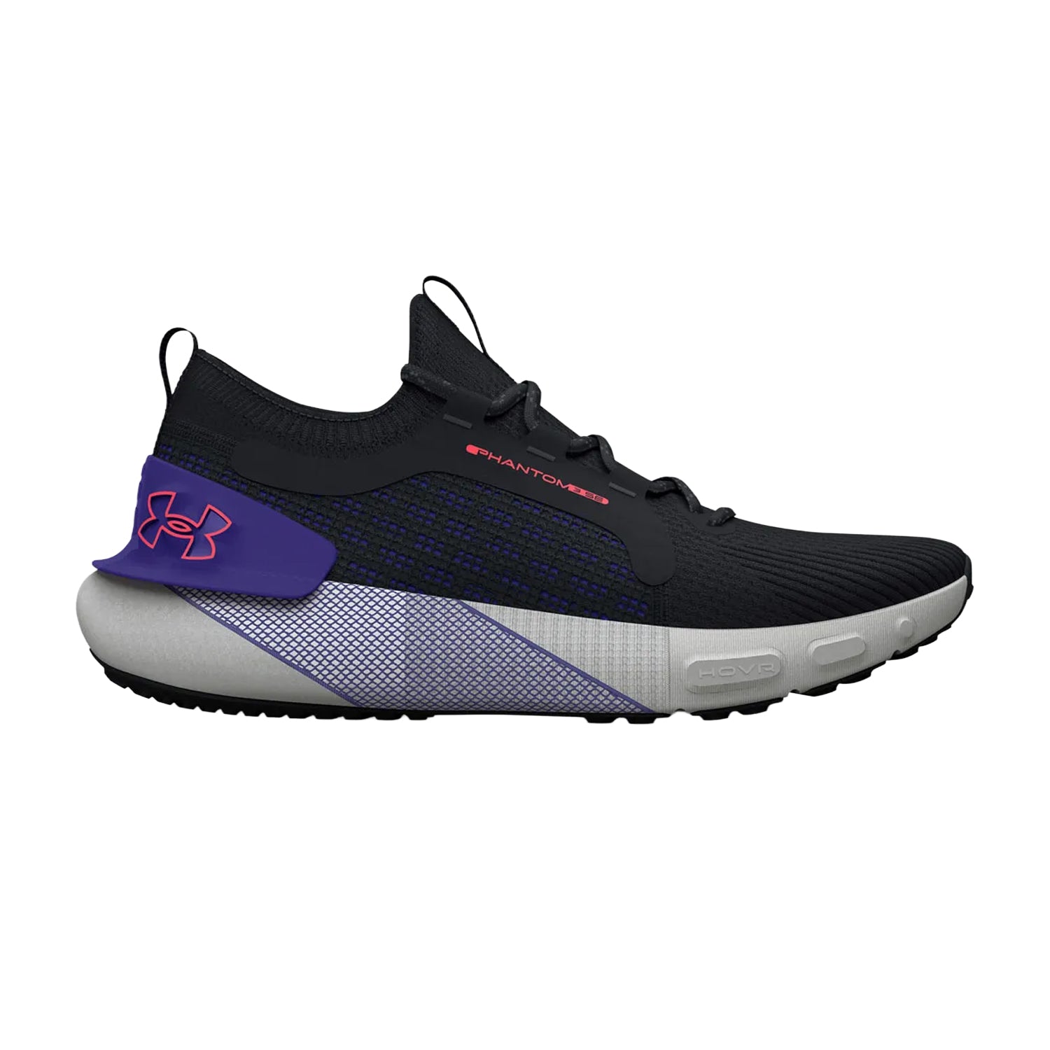 Black - Side - Under Armour Mens Hovr Phantom 3 Running Shoes