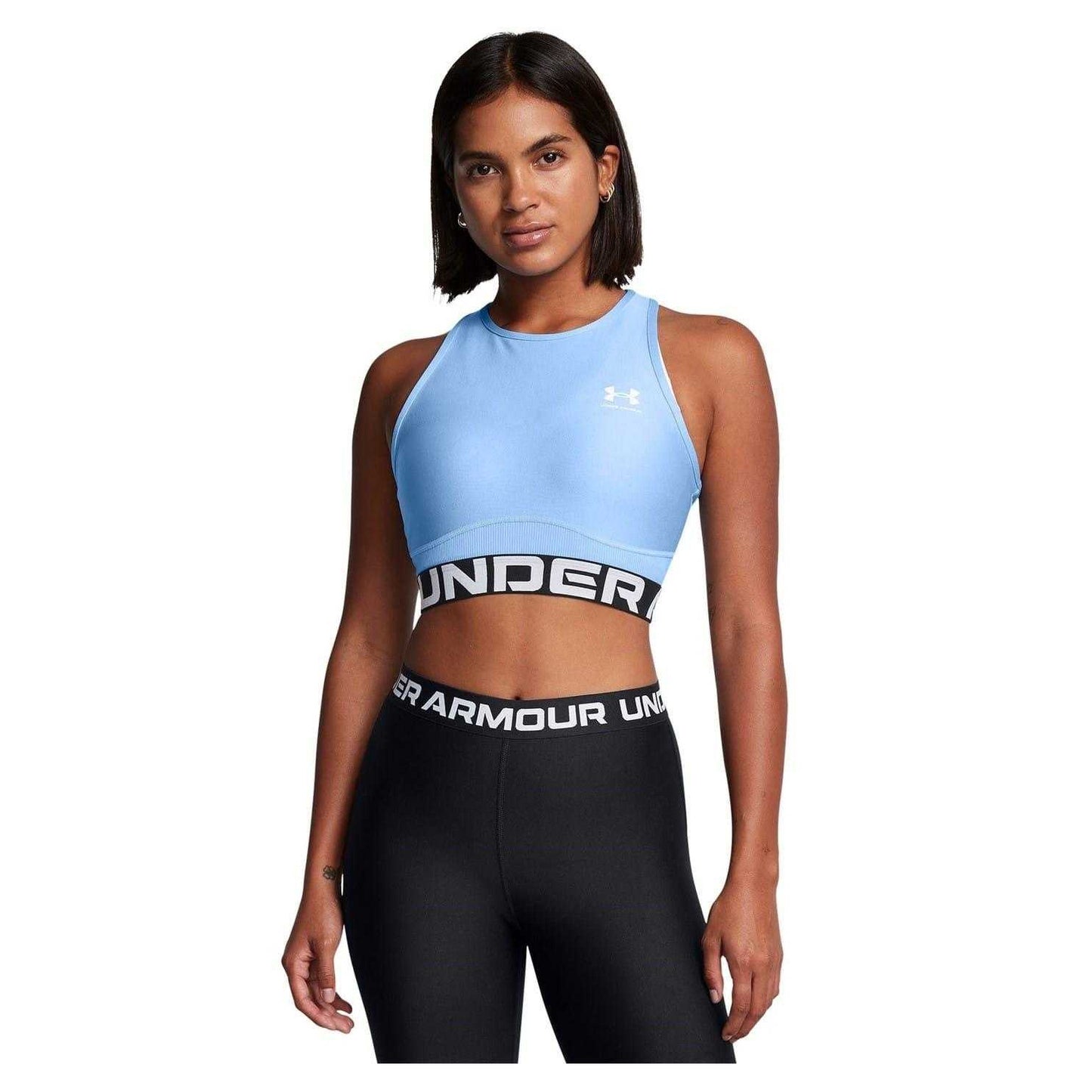 Blue - Side - Under Armour Womens-Ladies HeatGear Tank Top