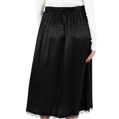 Black - Back - Lovedrobe Womens-Ladies Polka Dot Regular Midi Skirt
