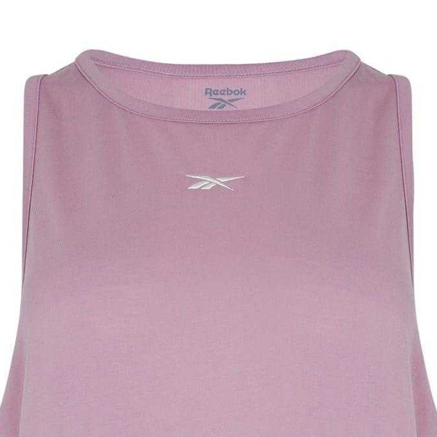 Pink - Back - Reebok Womens-Ladies Smooth Crew Neck Sleeveless Maternity Tank Top