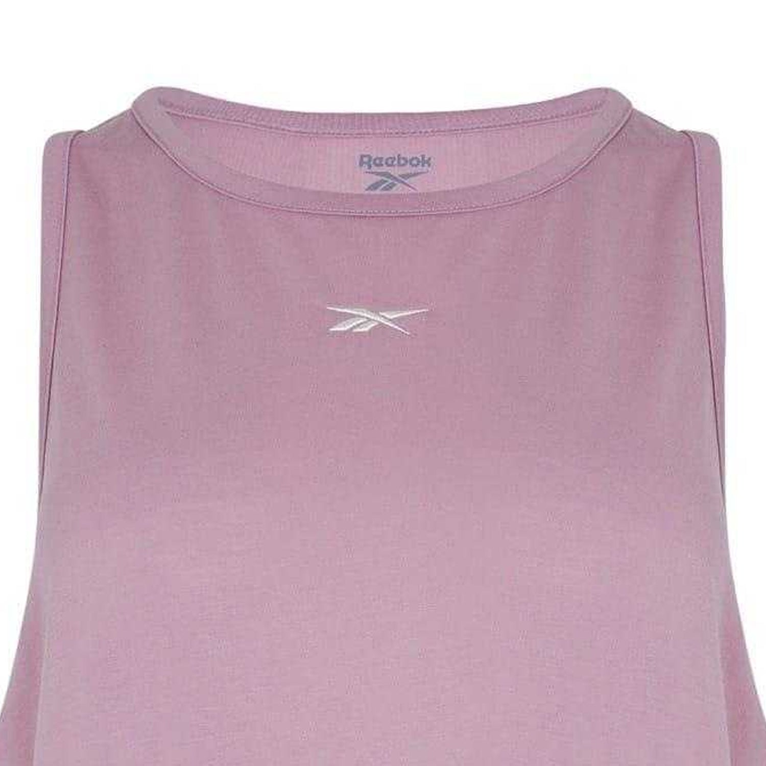 Pink - Back - Reebok Womens-Ladies Smooth Crew Neck Sleeveless Maternity Tank Top