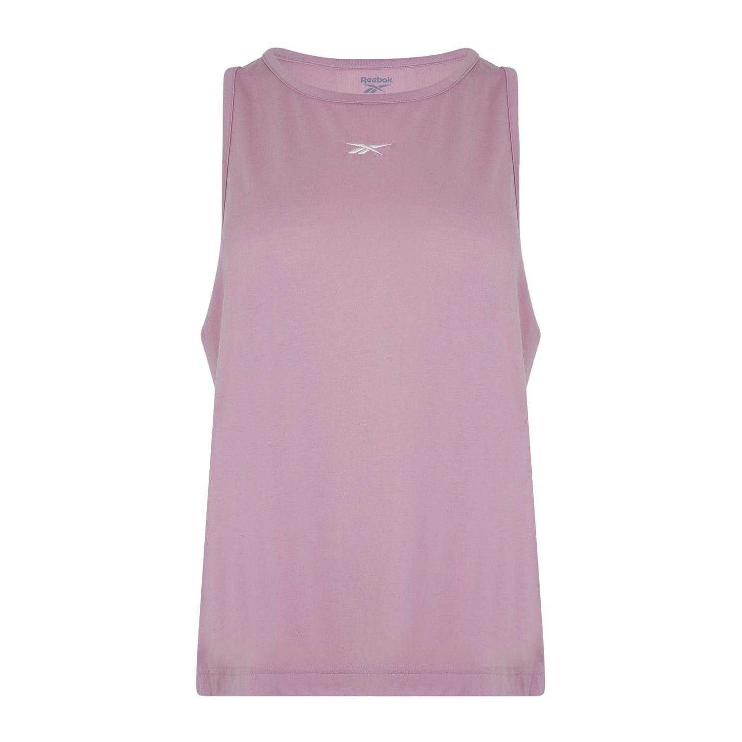 Pink - Front - Reebok Womens-Ladies Smooth Crew Neck Sleeveless Maternity Tank Top