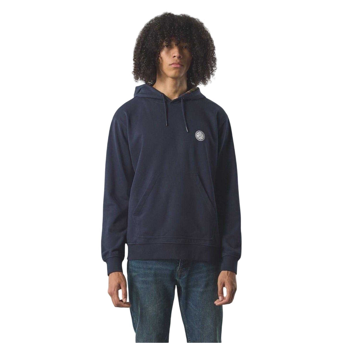 Navy - Side - Pretty Green Mens Lounge Hoodie