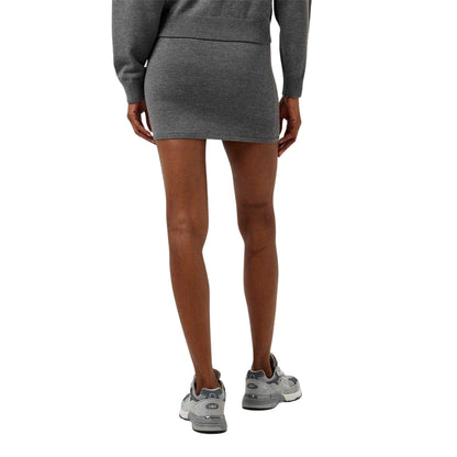 Charcoal Marl - Back - Jack Wills Womens-Ladies Knitted Slim Mini Skirt