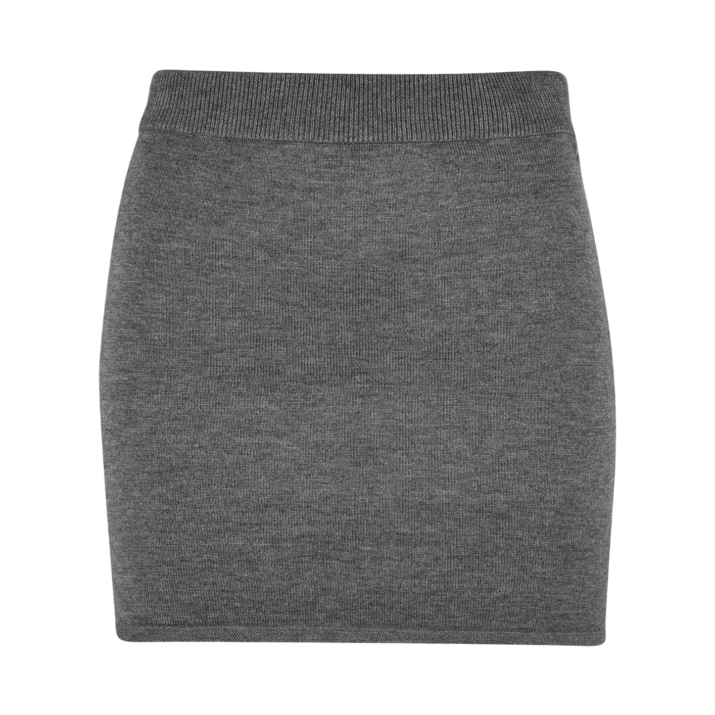 Charcoal Marl - Front - Jack Wills Womens-Ladies Knitted Slim Mini Skirt