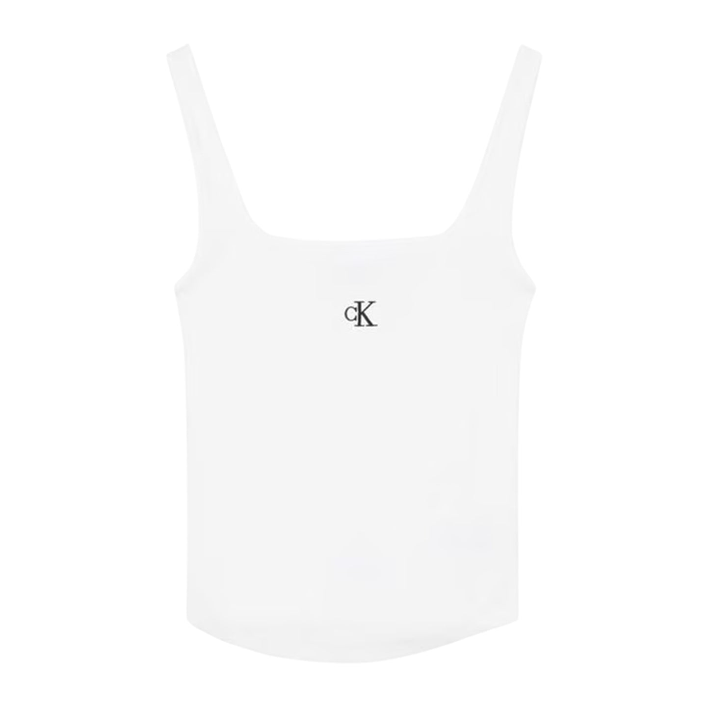 White - Front - Calvin Klein Womens-Ladies Monogram Cotton Jersey Tank Top