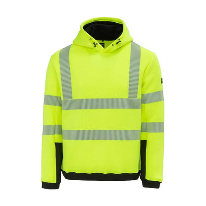 Yellow - Front - Dunlop Unisex Adult High-Vis Drawstring Hoodie