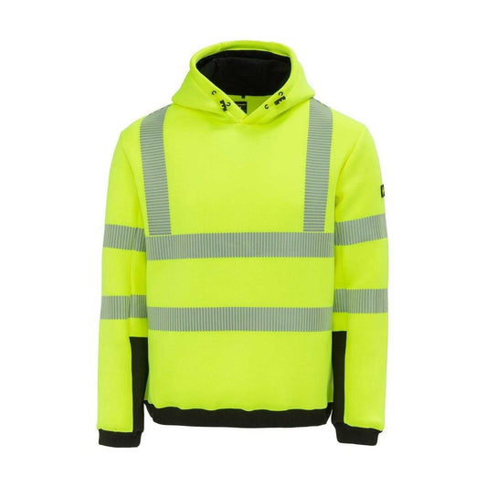 Yellow - Front - Dunlop Unisex Adult High-Vis Drawstring Hoodie