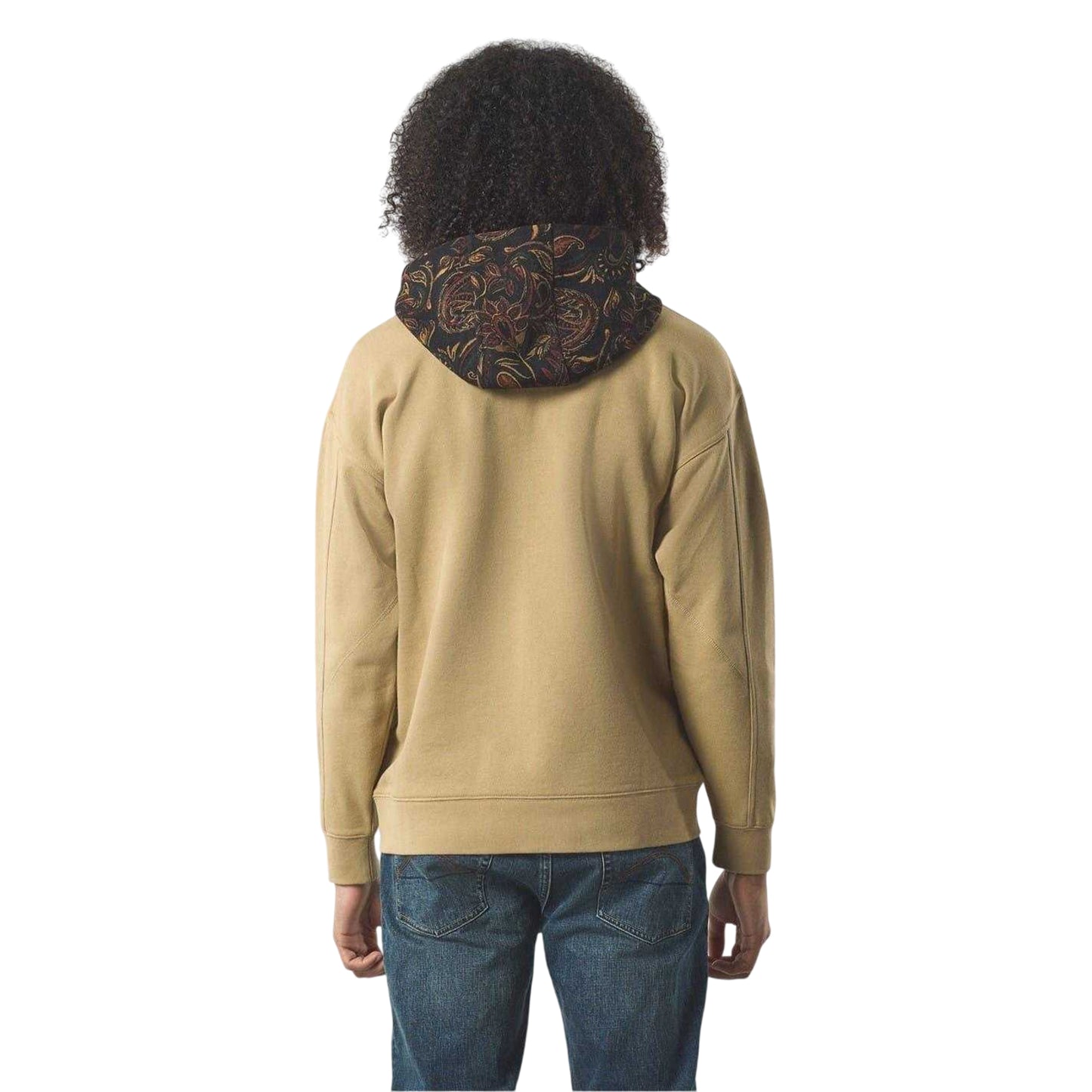 Taupe - Back - Pretty Green Mens Parthian Cotton Blend Drawstring Hoodie
