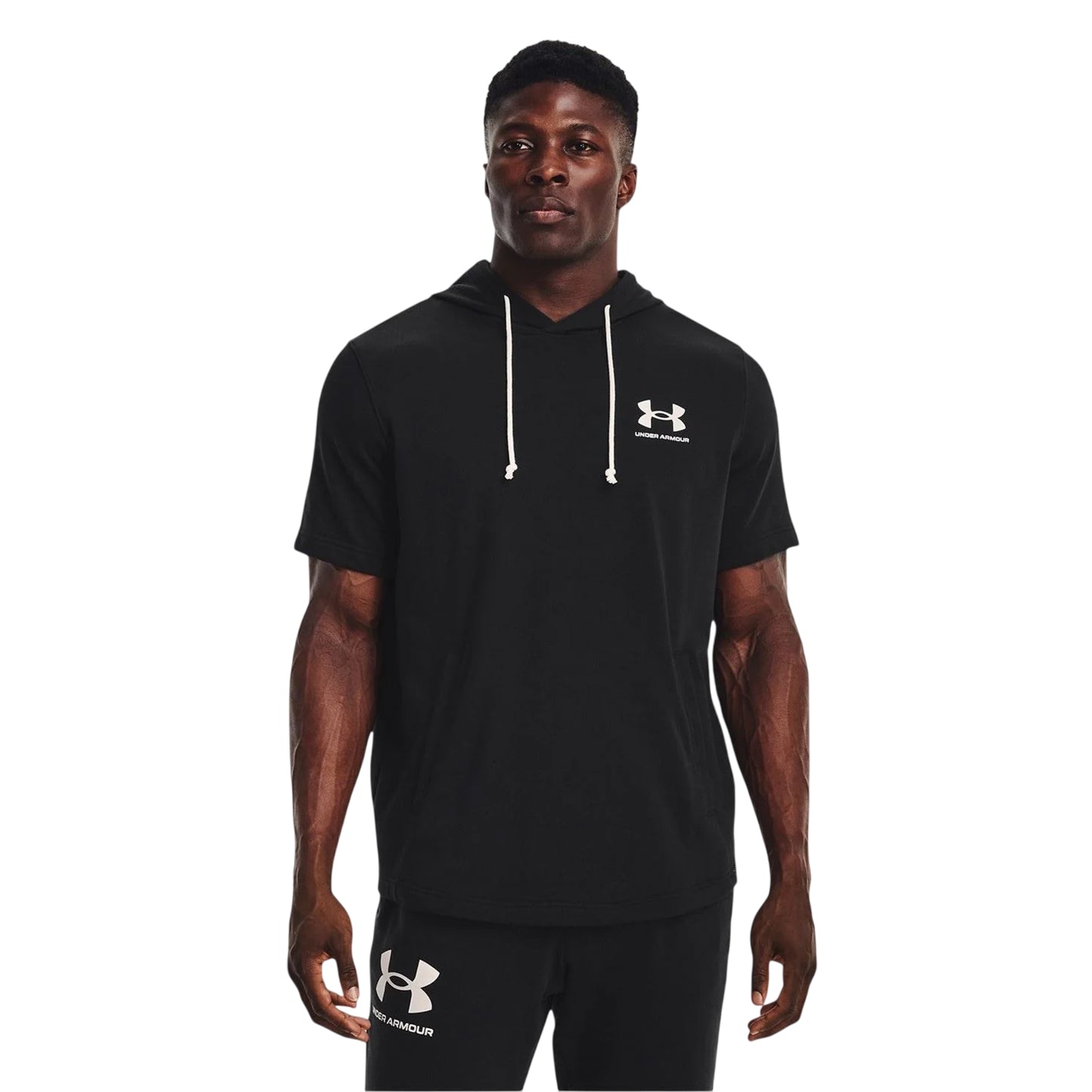Black - Side - Under Armour Mens Rival Hoodie