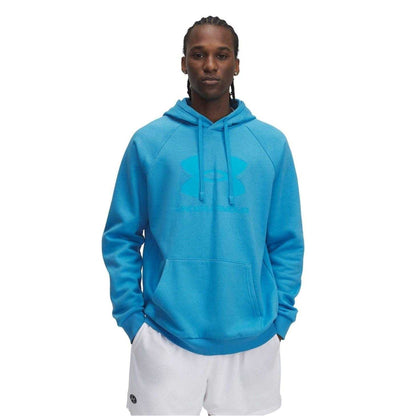 Blue - Front - Under Armour Mens Rival Raglan Hoodie