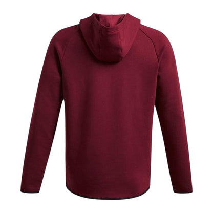 Red - Back - Under Armour Mens Essential Fleece Raglan Hoodie