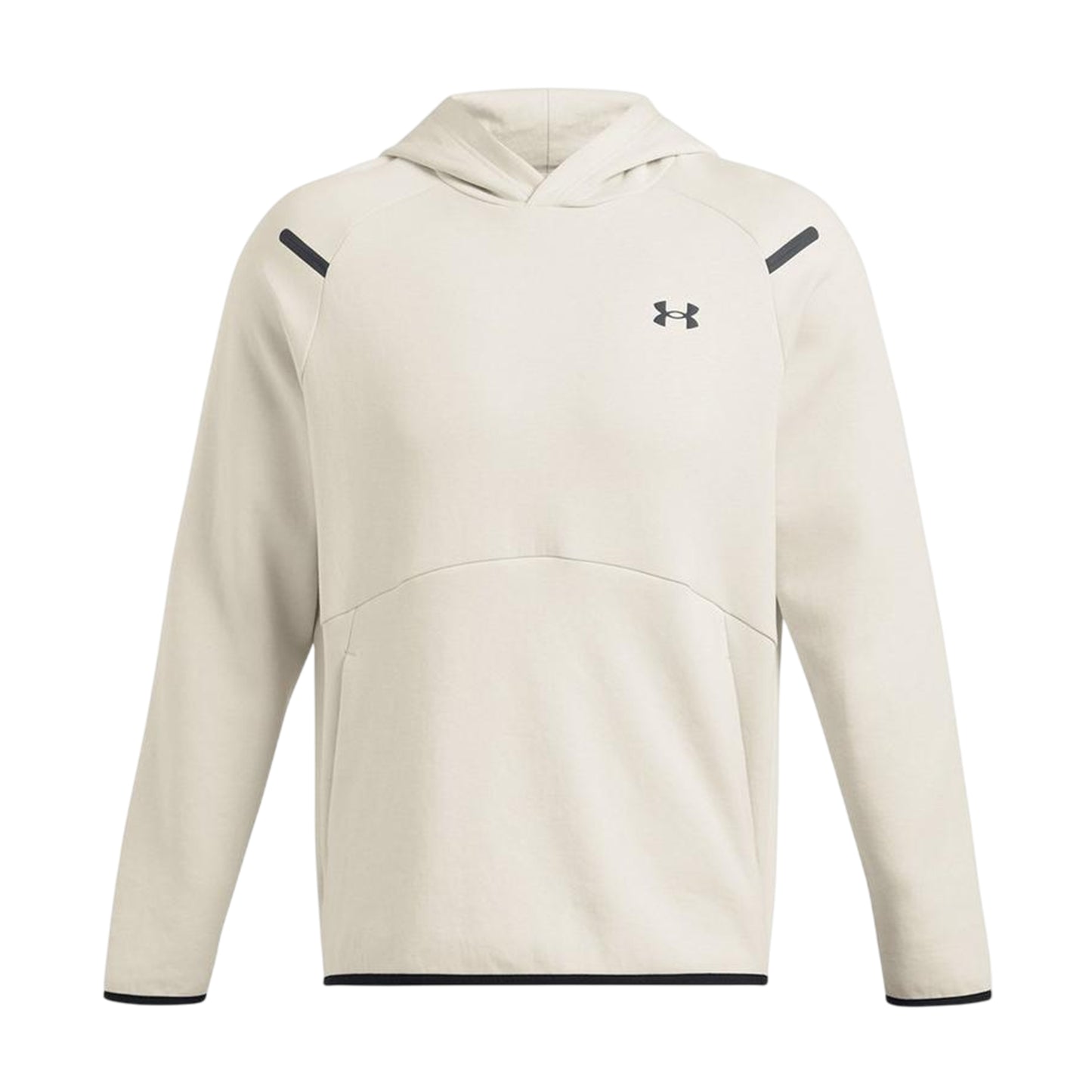 White-Black - Front - Under Armour Mens Essential Fleece Raglan Hoodie