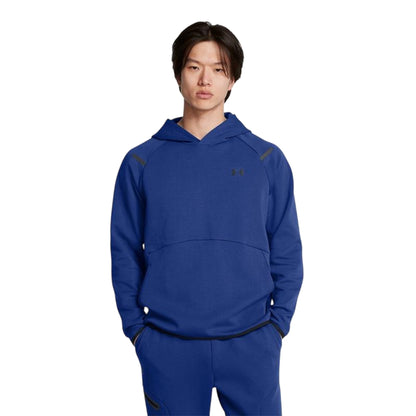 Blue - Side - Under Armour Mens Essential Fleece Raglan Hoodie