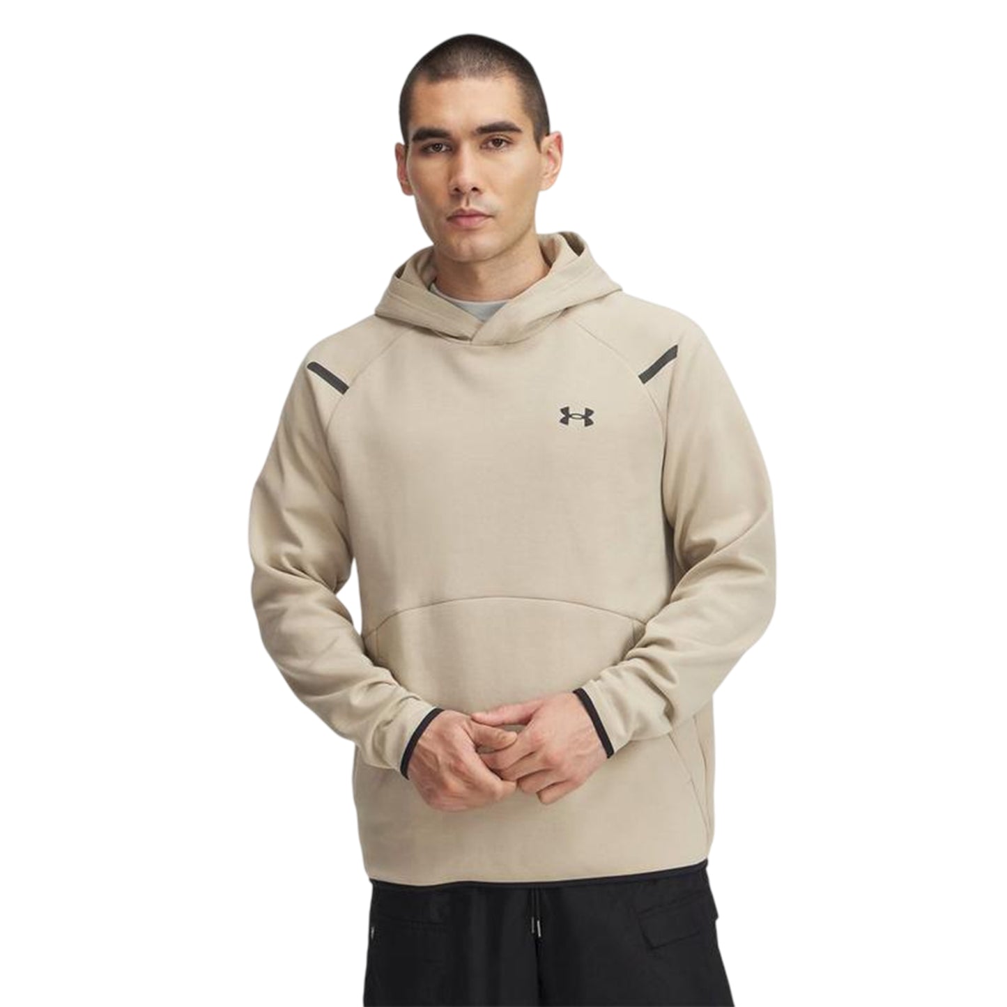 Brown - Front - Under Armour Mens Essential Fleece Raglan Hoodie