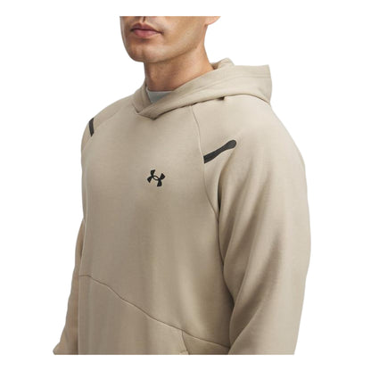 Brown - Side - Under Armour Mens Essential Fleece Raglan Hoodie