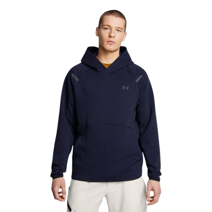Navy Blue - Side - Under Armour Mens Essential Fleece Raglan Hoodie