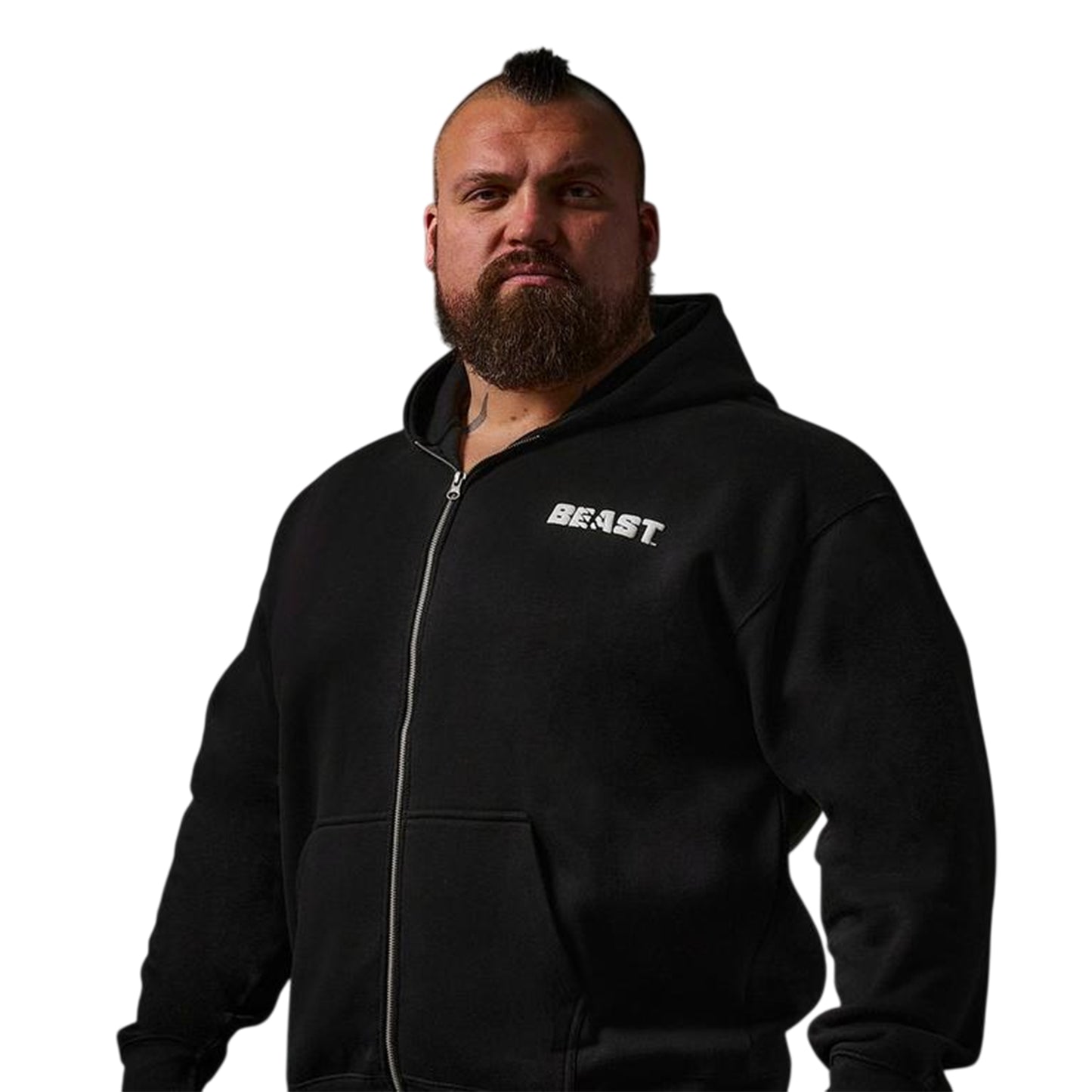 Black - Side - BEAST Unisex Adult Core Full Zip Hoodie